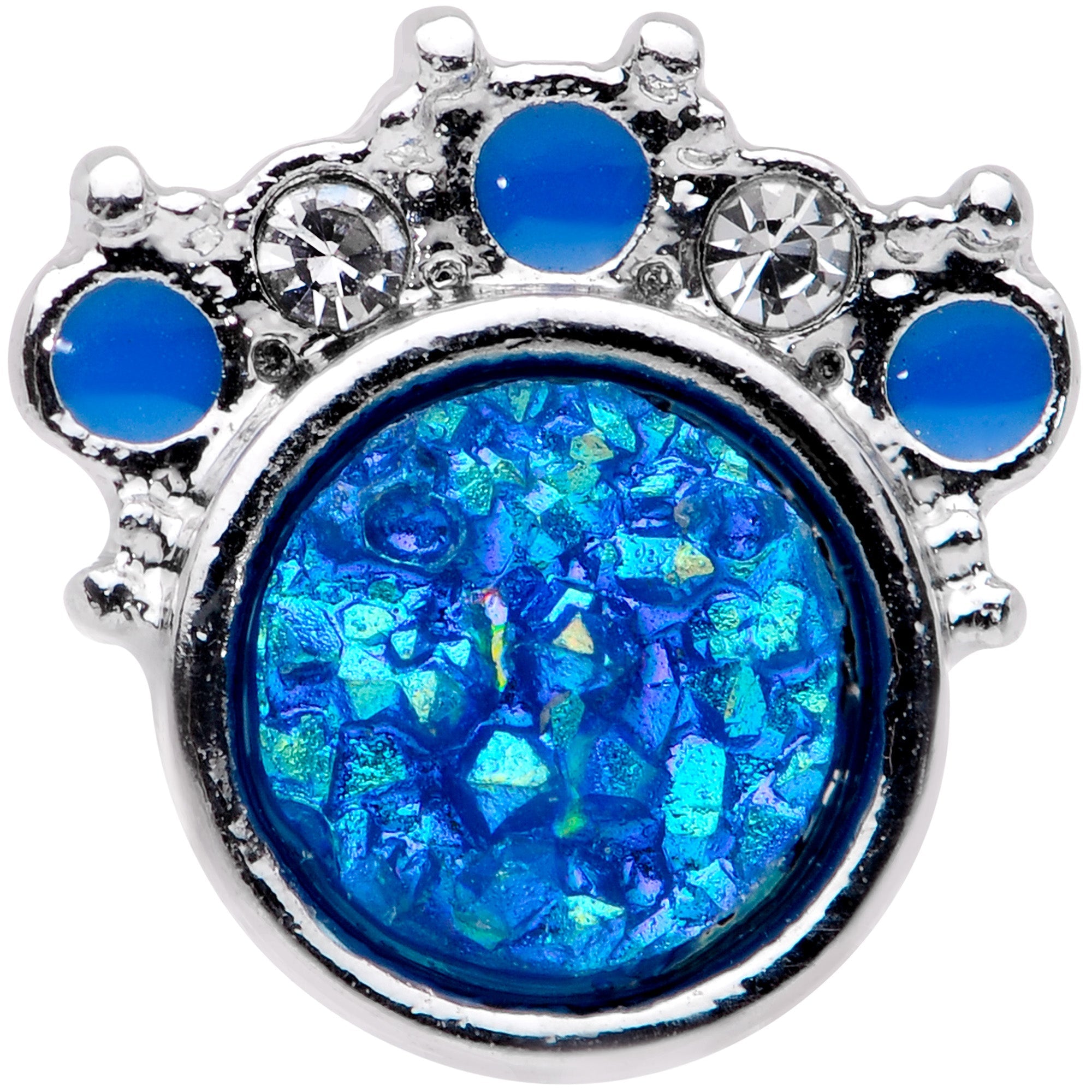 16G 1/4 Blue Faux Druzy Serenade Cartilage Tragus Earring