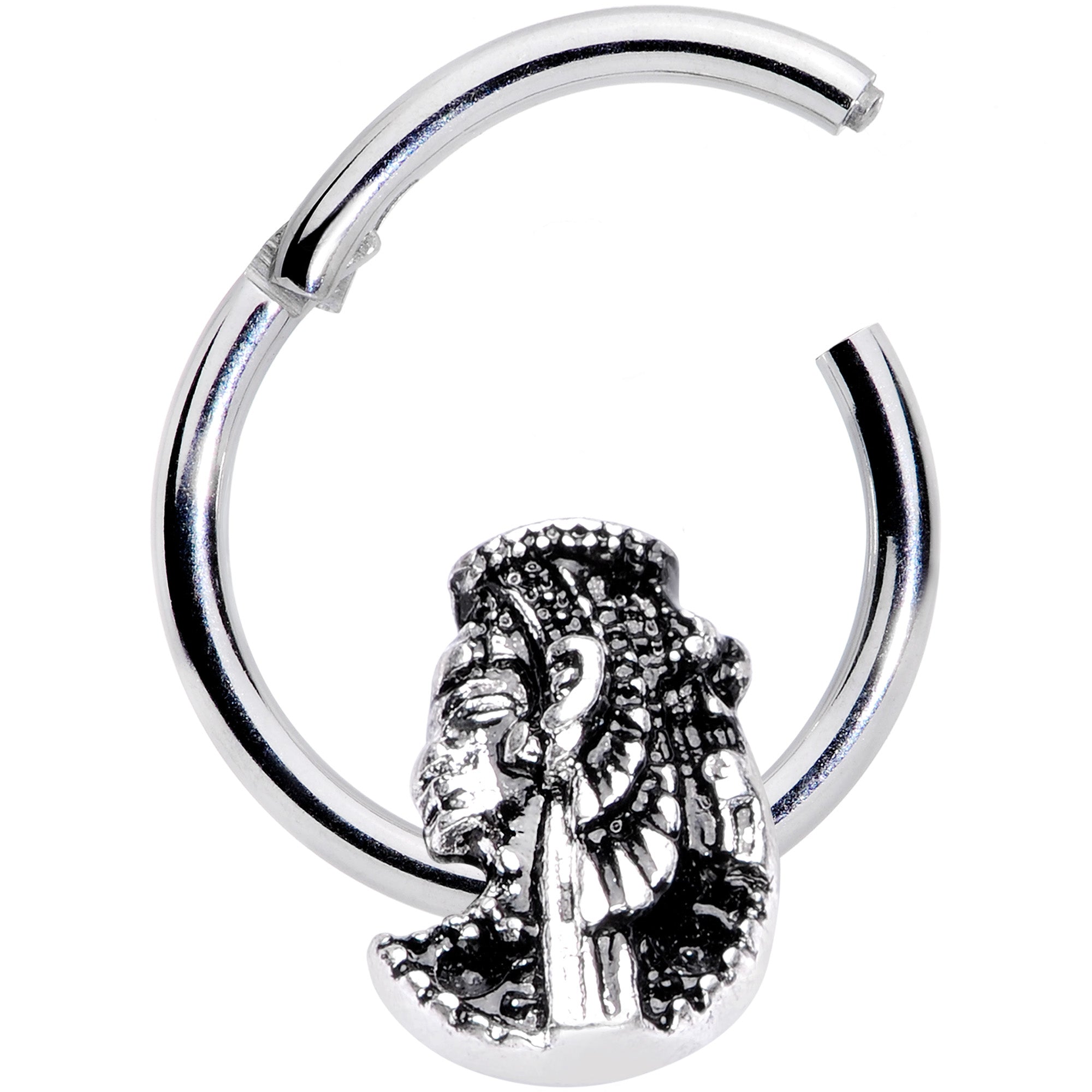 16G 3/8 Egypt Cleopatra Anubis Hinged Segment Ring
