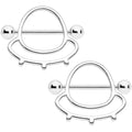 14G 9/16 Outer Space UFO Nipple Shield Set
