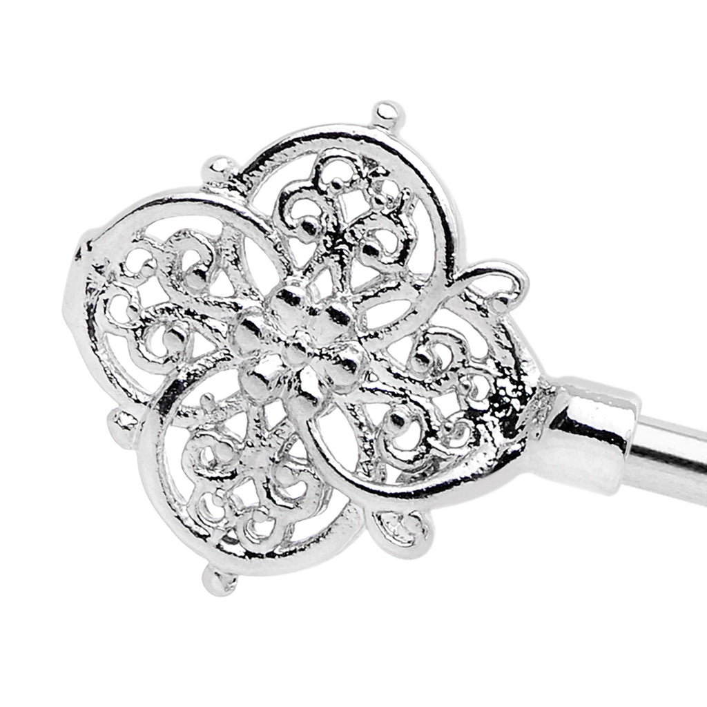 14G Ornate Filigree Key Industrial Barbell 38mm