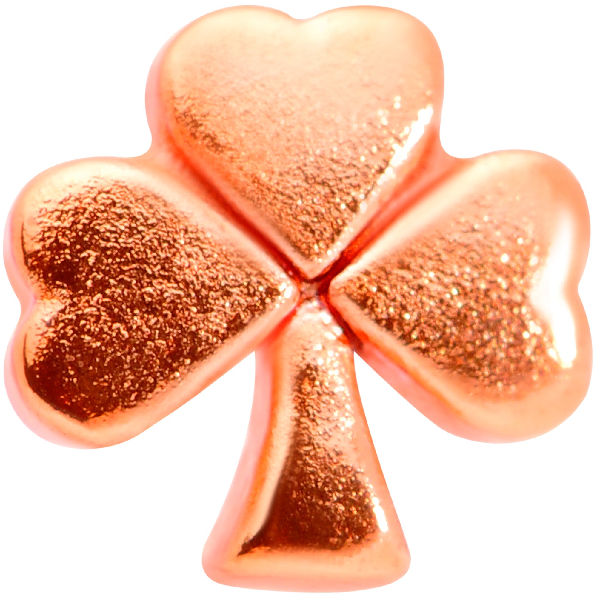 18G 5/16 Rose Gold Tone St Patricks Shamrock L Shaped Nose Ring