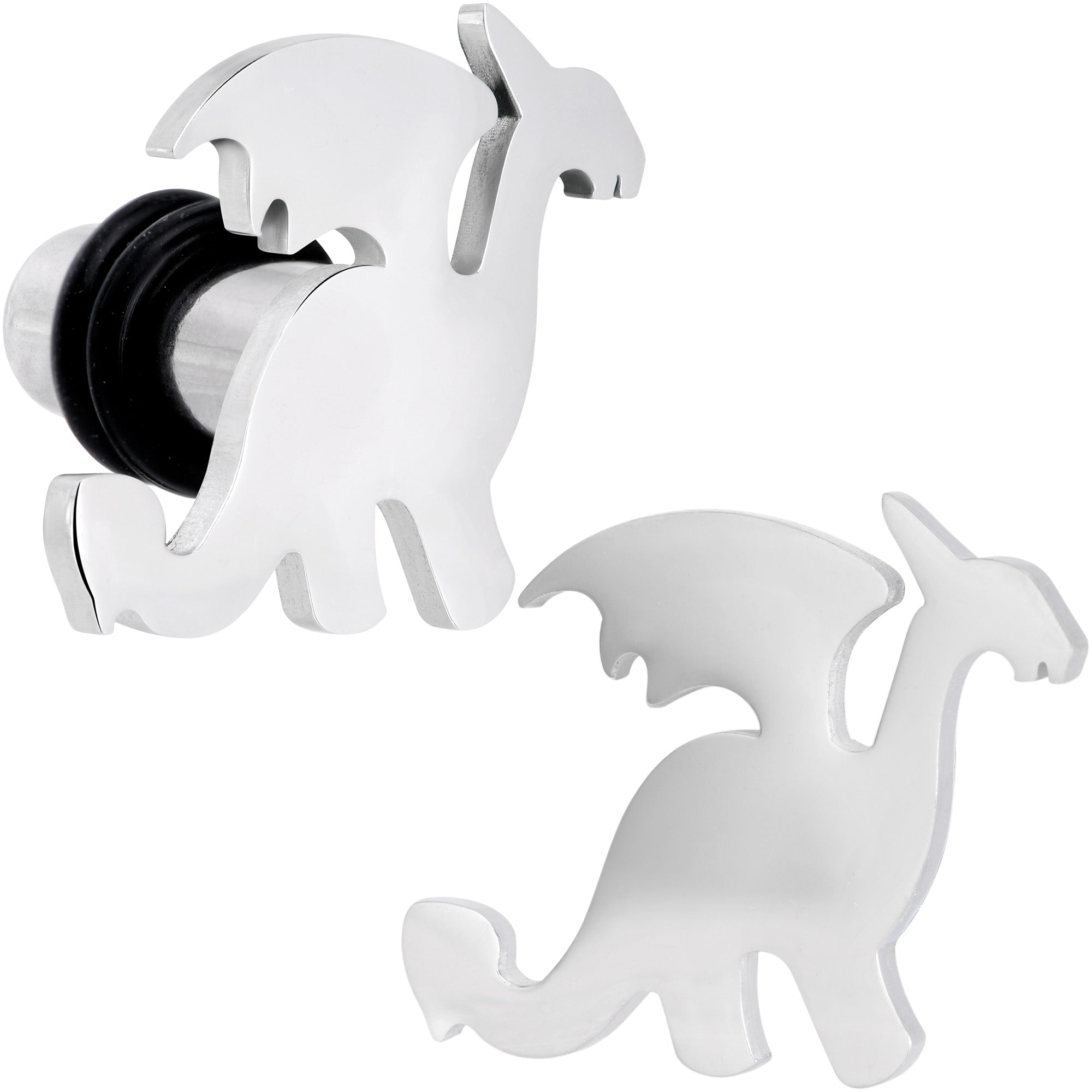 Steel Fantasy Dragon Single Flare Plug Set 14G to 2G