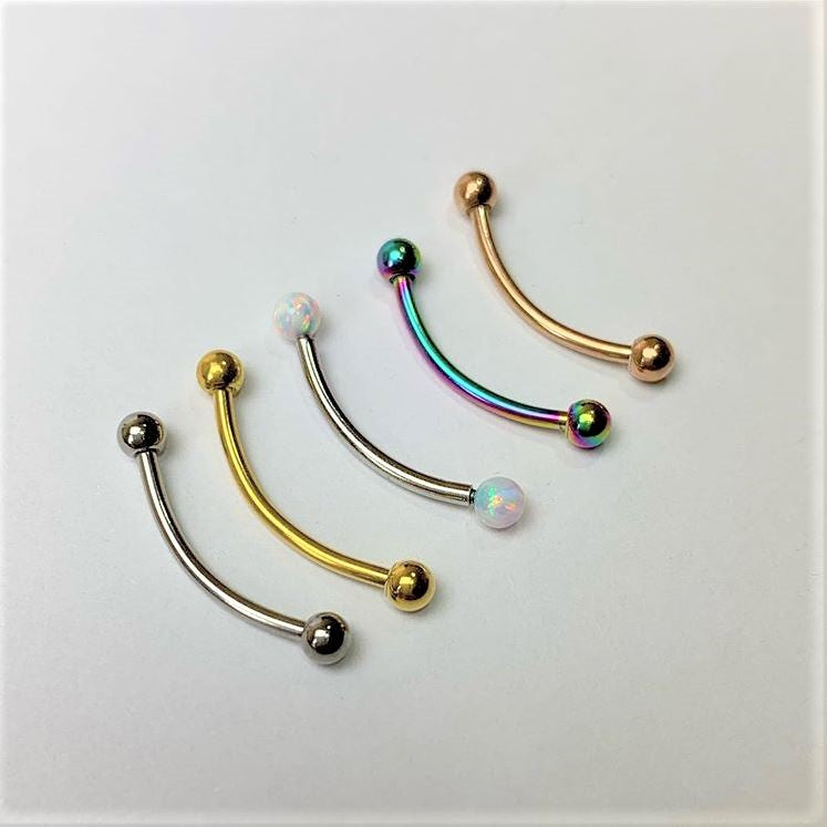16G 9/16 Gold Tone Curved Barbell