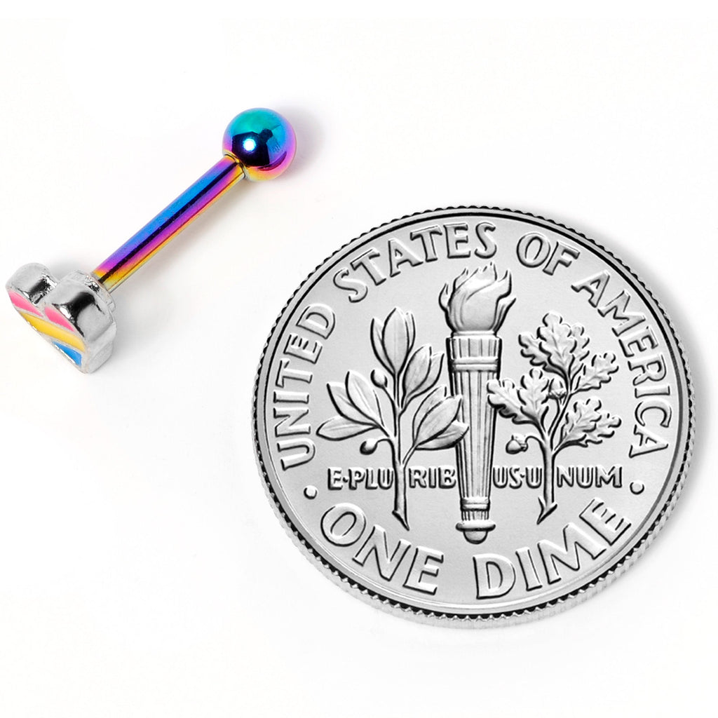 16G 5/16 Pink Blue Rainbow Pansexual Pride Heart Cartilage Tragus