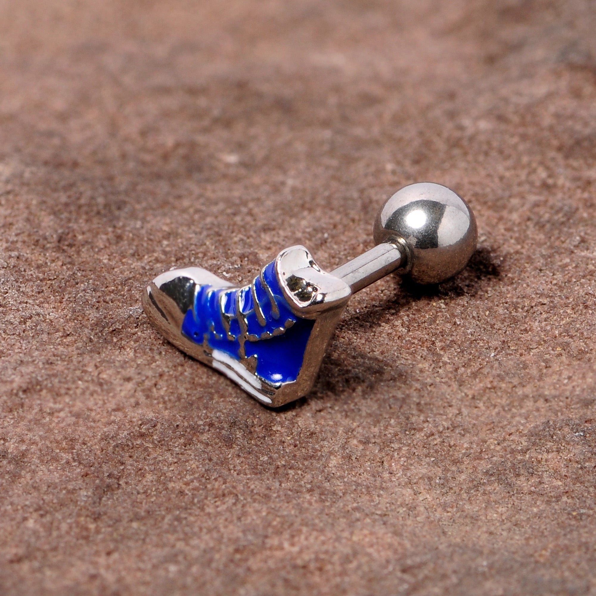 16G 1/4 Blue High Top Sneaker Cartilage Tragus Earring