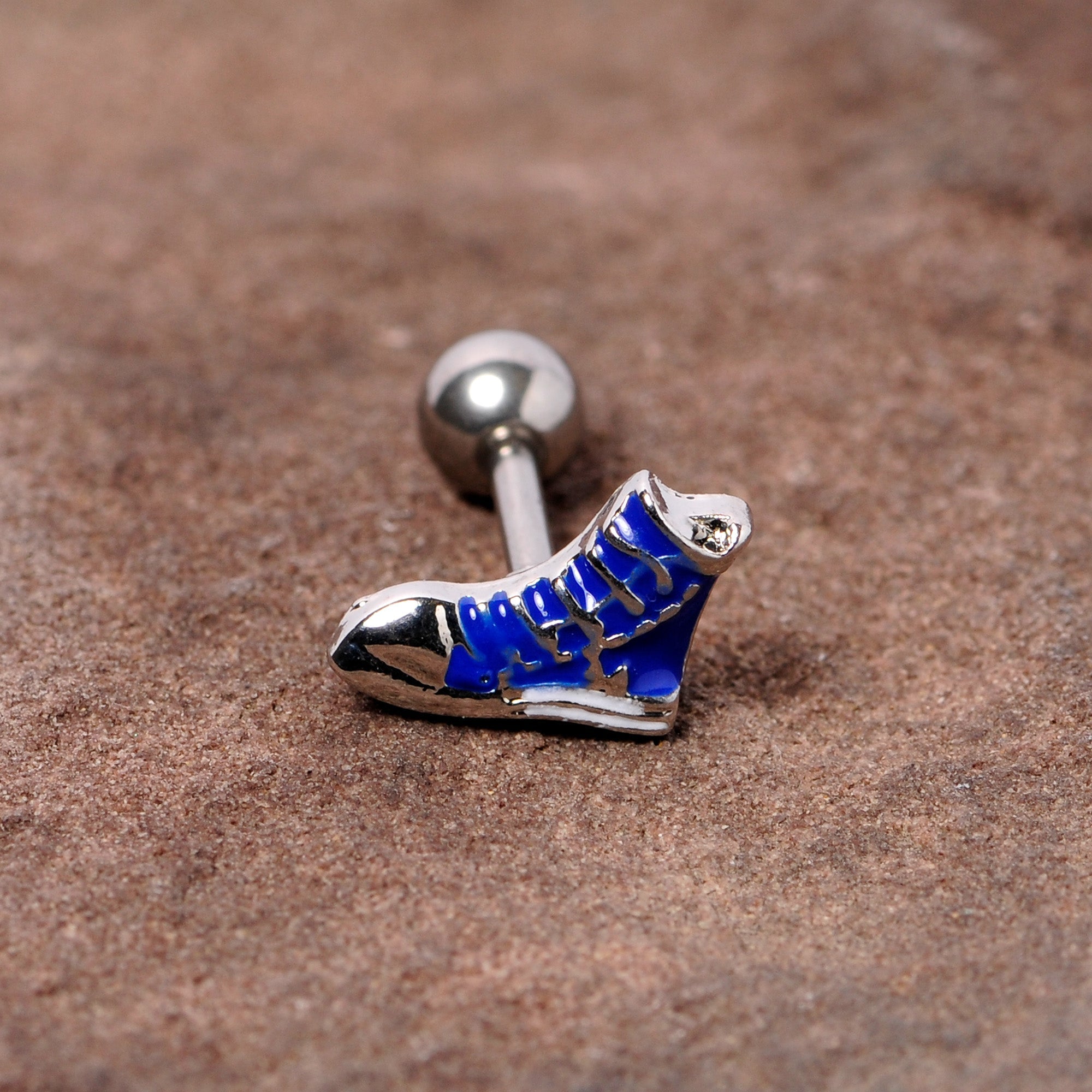 16G 1/4 Blue High Top Sneaker Cartilage Tragus Earring