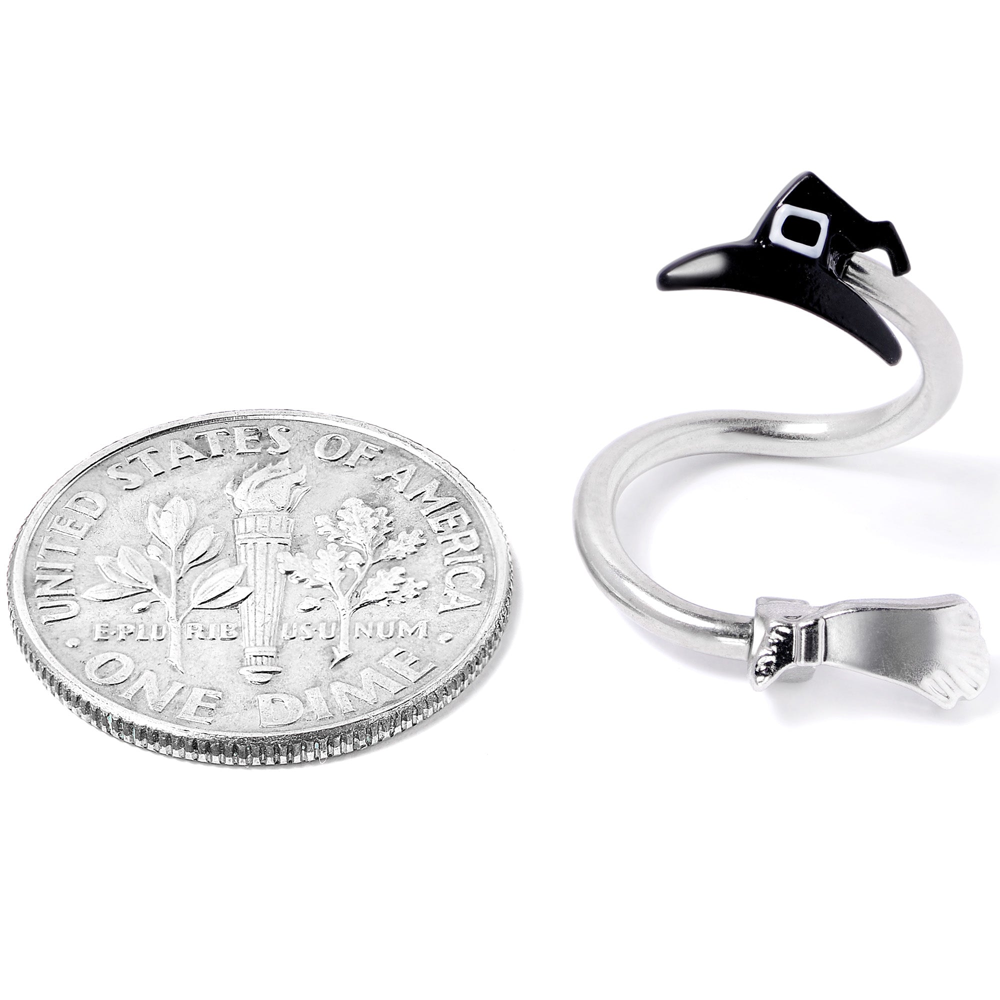 Hat and Broom Im a Witch Kit Halloween Spiral Twister Belly Ring