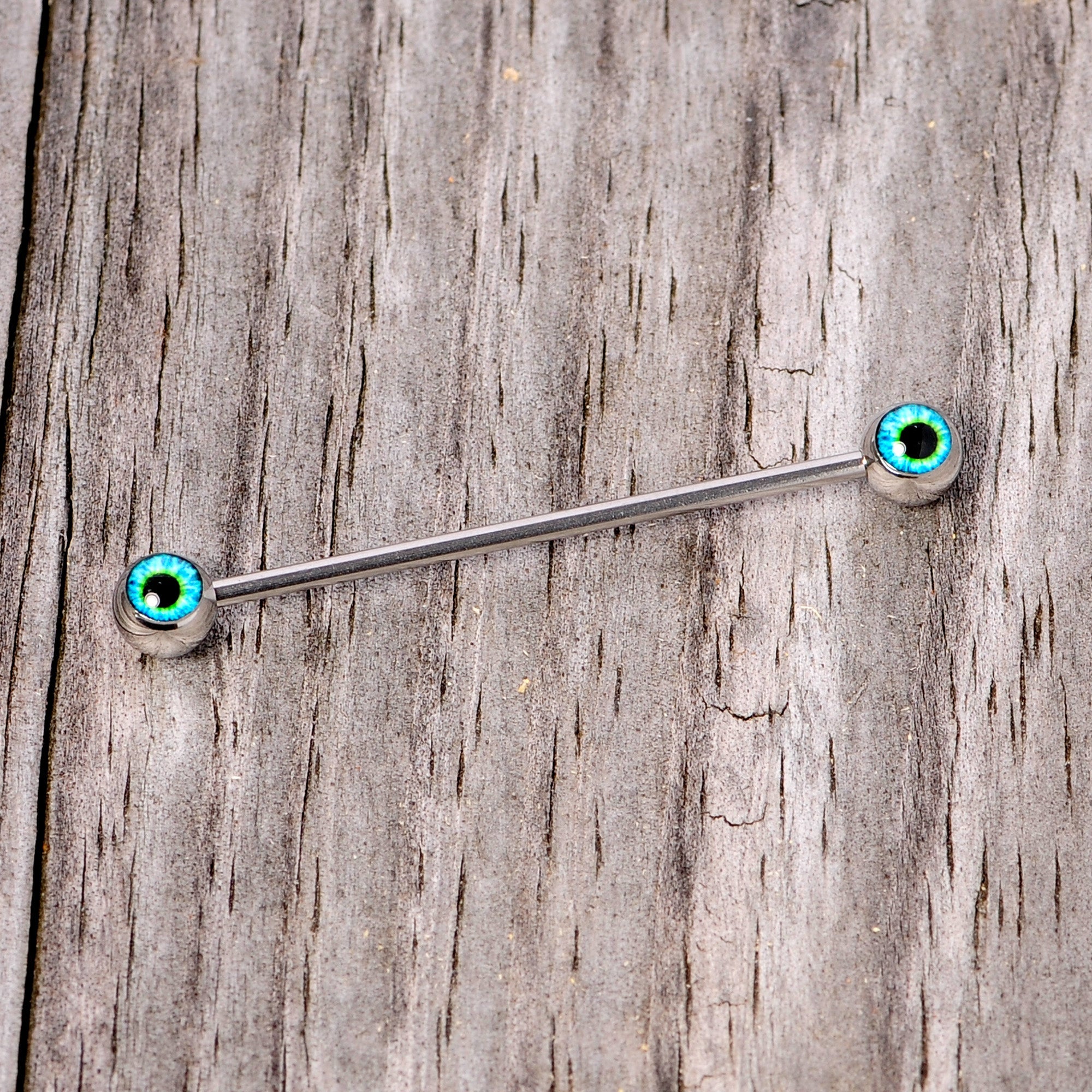 14G Haunting Human Eyeball Halloween Industrial Barbell 38mm