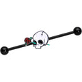14G Black PVD Rose Skull Halloween Industrial Barbell 38mm