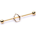 14G Gold Tone Hollow Cupcake Industrial Barbell 38mm
