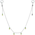 14G 9/16 Clear Gem Pineapple BCR Captive Ring Dangle Nipple Chain