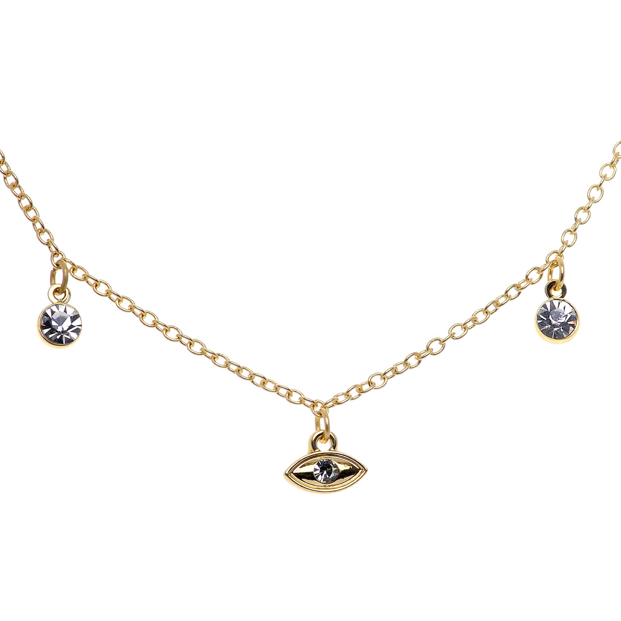 14G 9/16 Clear Gem Gold Tone Eye Star Feather Dangle Nipple Chain