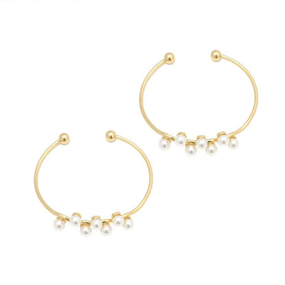 White Pearl Gold Adjustable Bracelet, Sku#B358