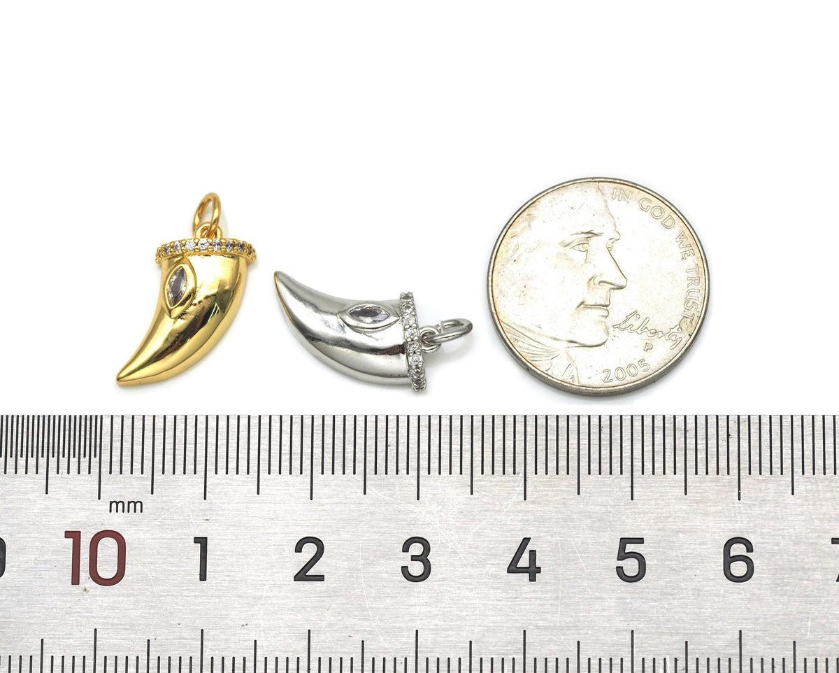 CZ Horn Charm, Sku#B139