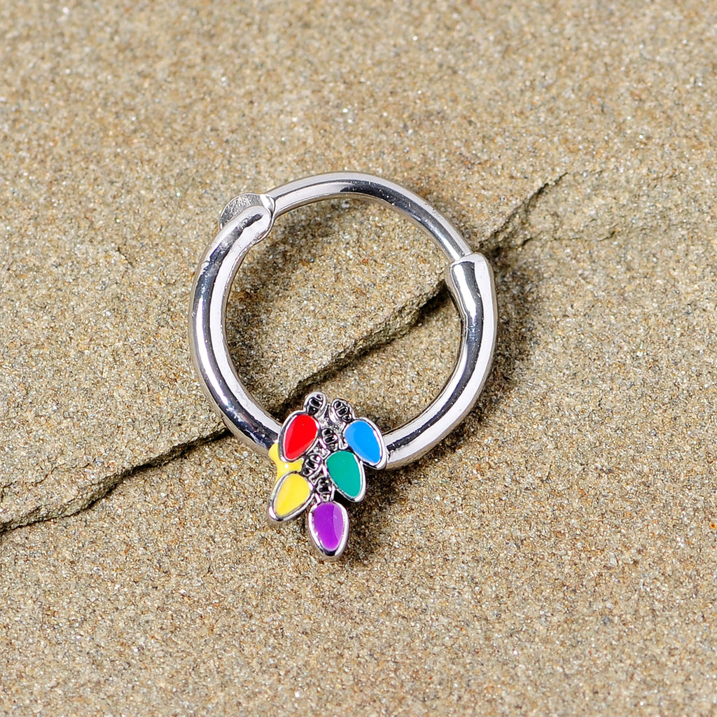 16G 3/8 Christmas Lights Holiday Septum Clicker