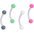 16G 5/16 Pink Green Matte Curved Eyebrow Ring Set of 4