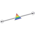14G Rainbow Pride Triangle Industrial Barbell 38mm