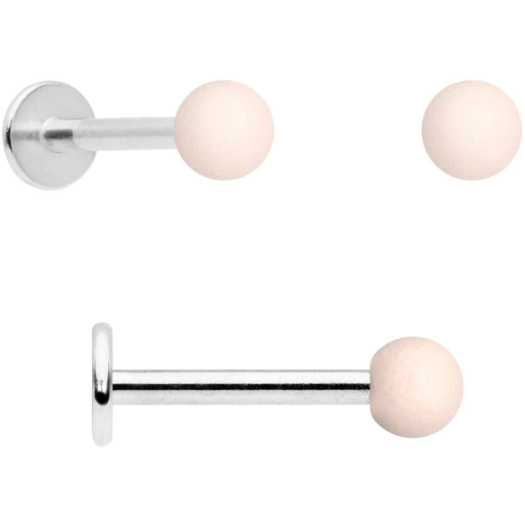 16G 5/16 Peach Brown White Matte Labret Monroe Tragus Set of 4