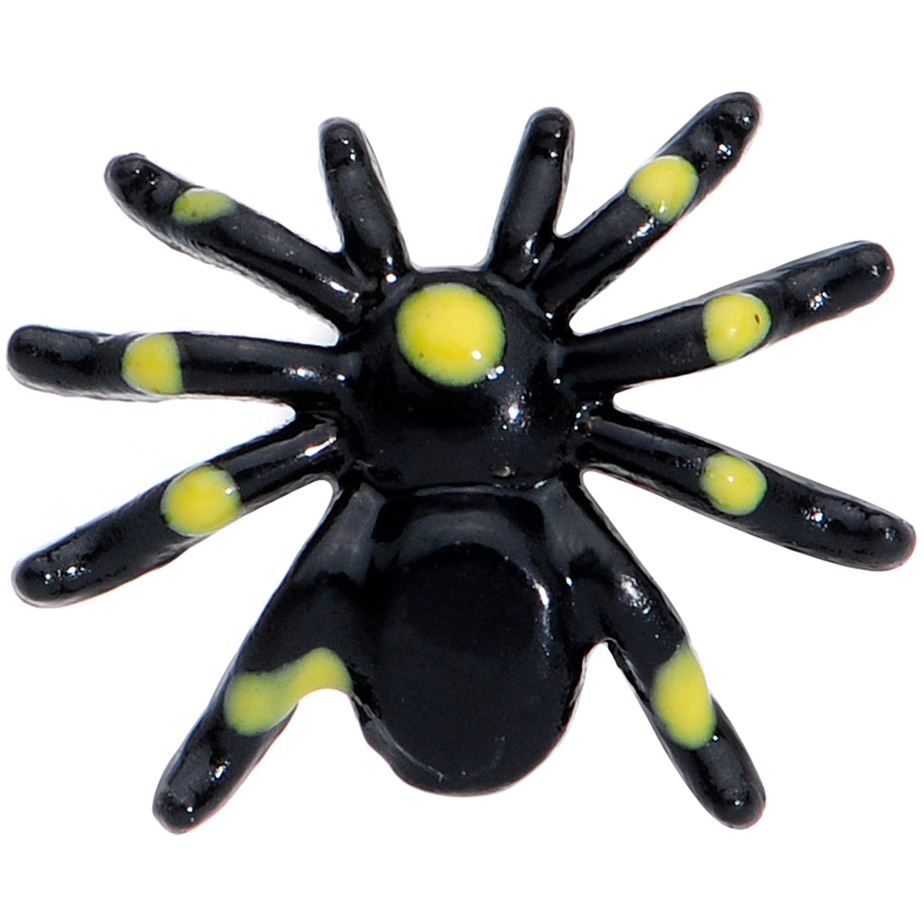 16G 5/16 Black Yellow Spooky Spider Halloween Labret Monroe Tragus