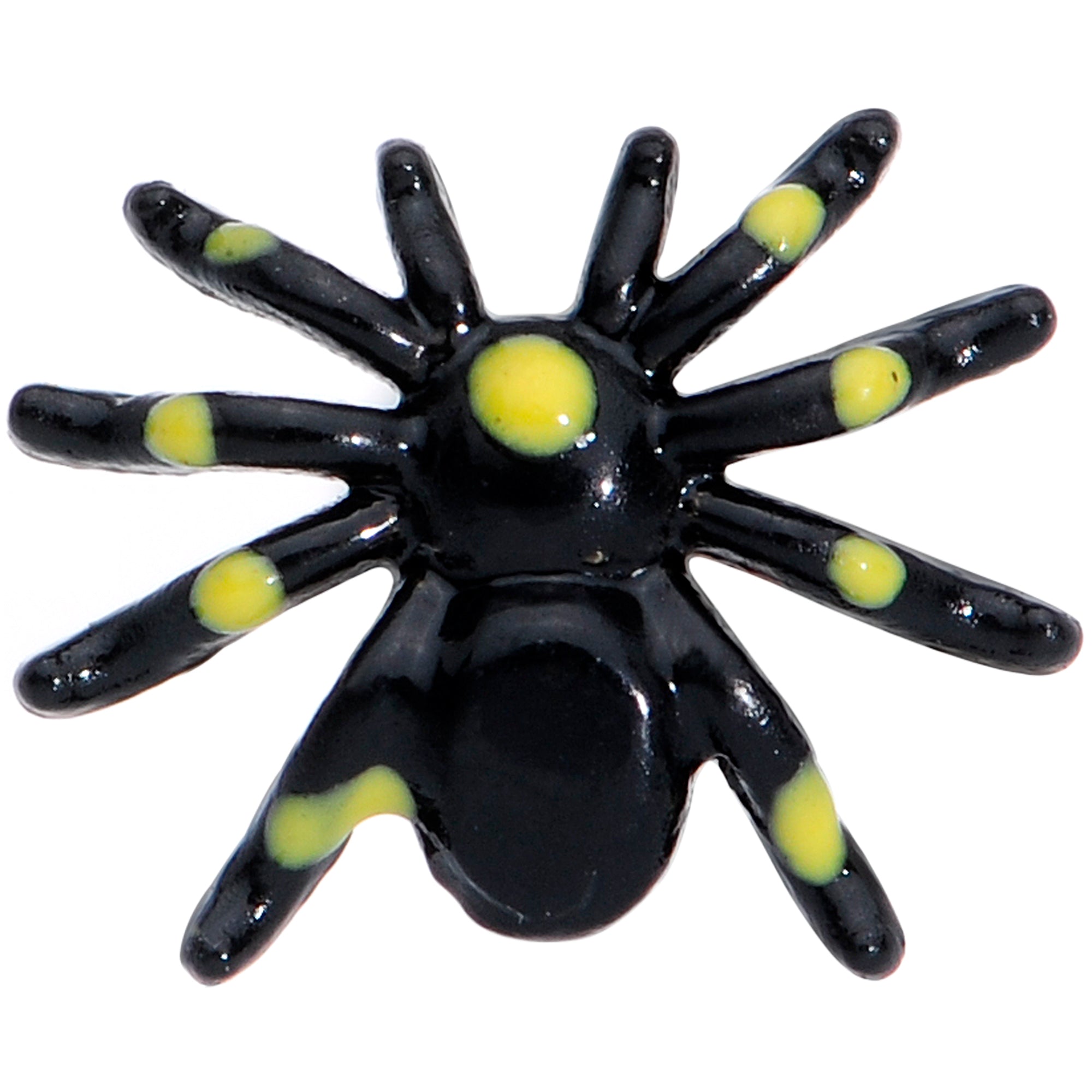 16G 5/16 Black Yellow Spooky Spider Halloween Labret Monroe Tragus