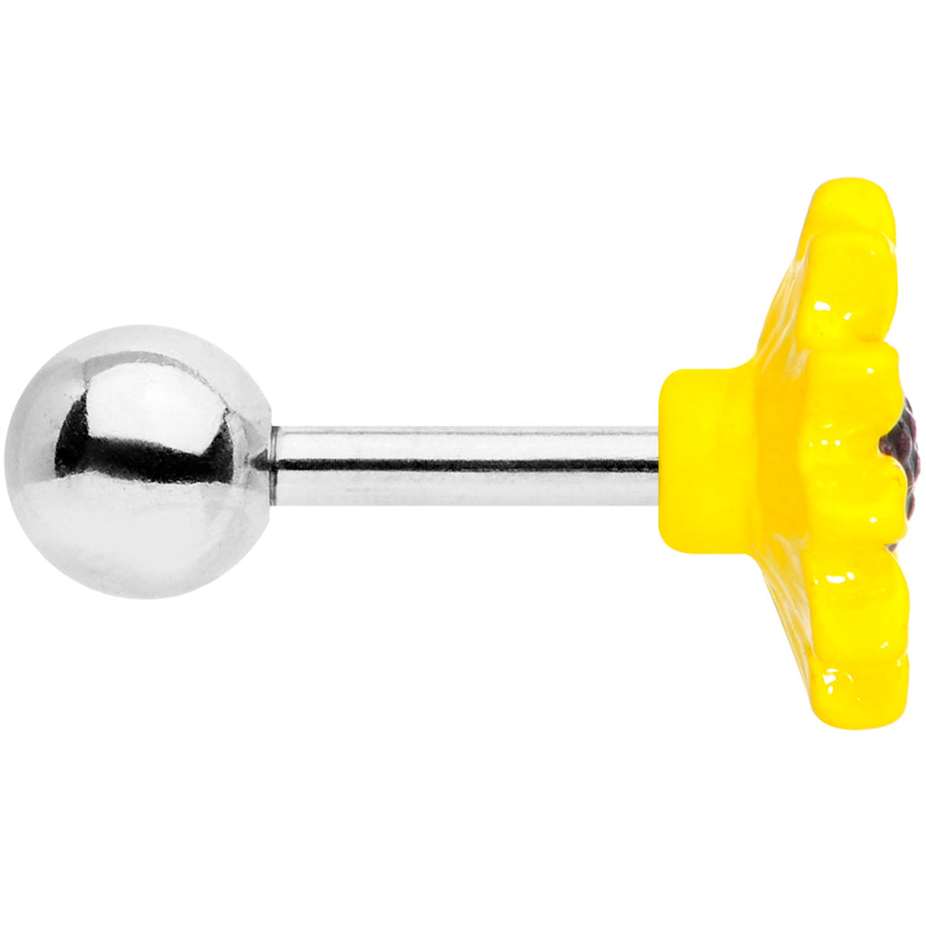 16G 1/4 Yellow Sunflower Cartilage Tragus Earring