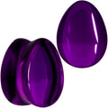 Solid Purple Glass Teardrop Plug Set