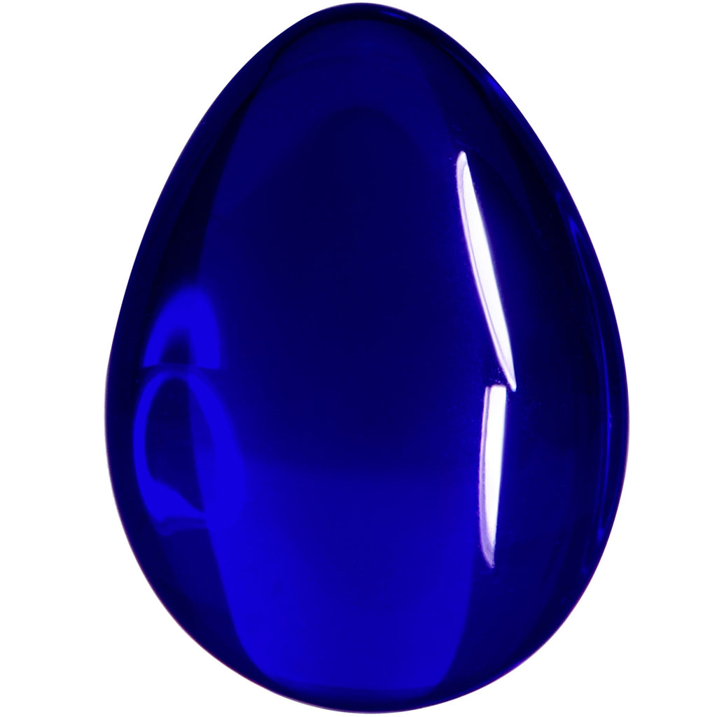 Solid Blue Glass Teardrop Plug Set