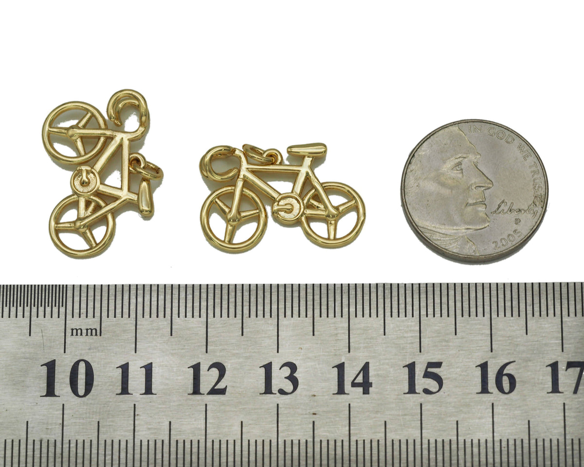 Gold Bicycle Charm, Sku#LD280