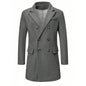 Men's Solid-color Casual Double-breasted Wool Coat