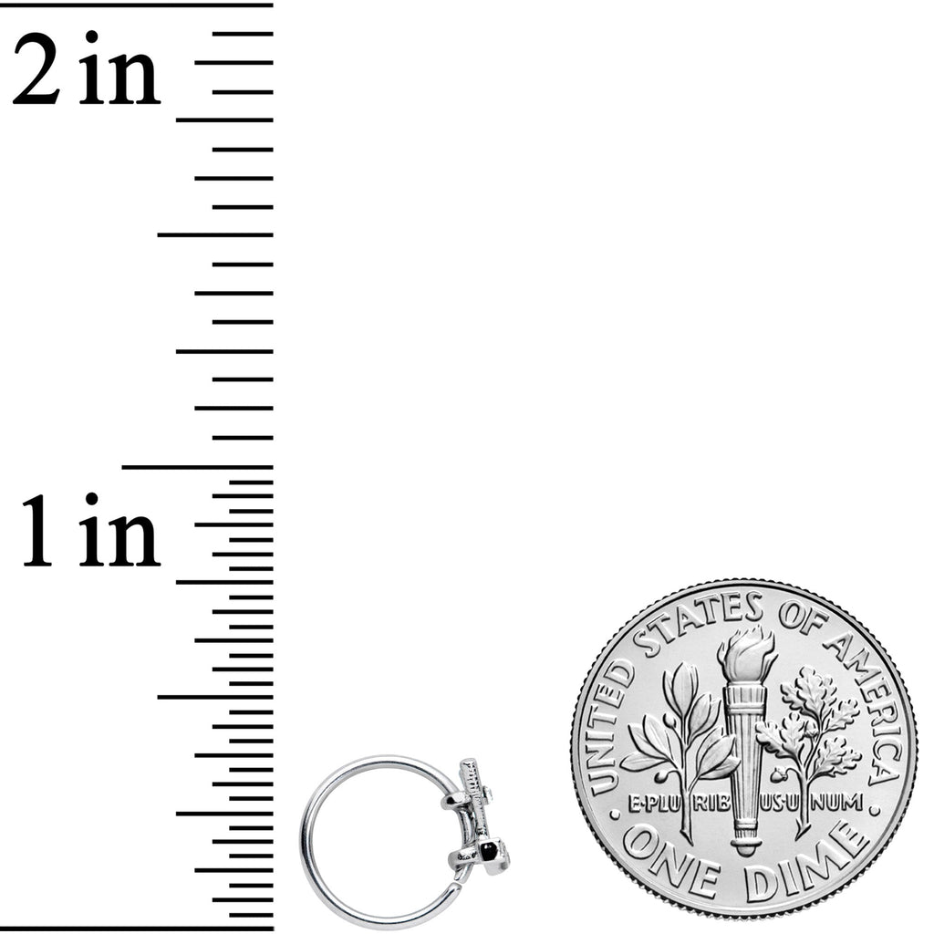 20G 5/16 Clear CZ Gem Crossed Golf Clubs Nose Hoop