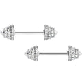 14G 9/16 Clear Gem Weightlifting Barbell Nipple Ring Set