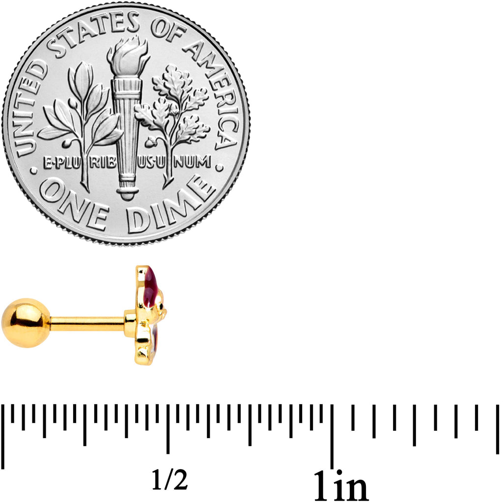 16G 1/4 Gold Tone Squirrel Cartilage Tragus Earring