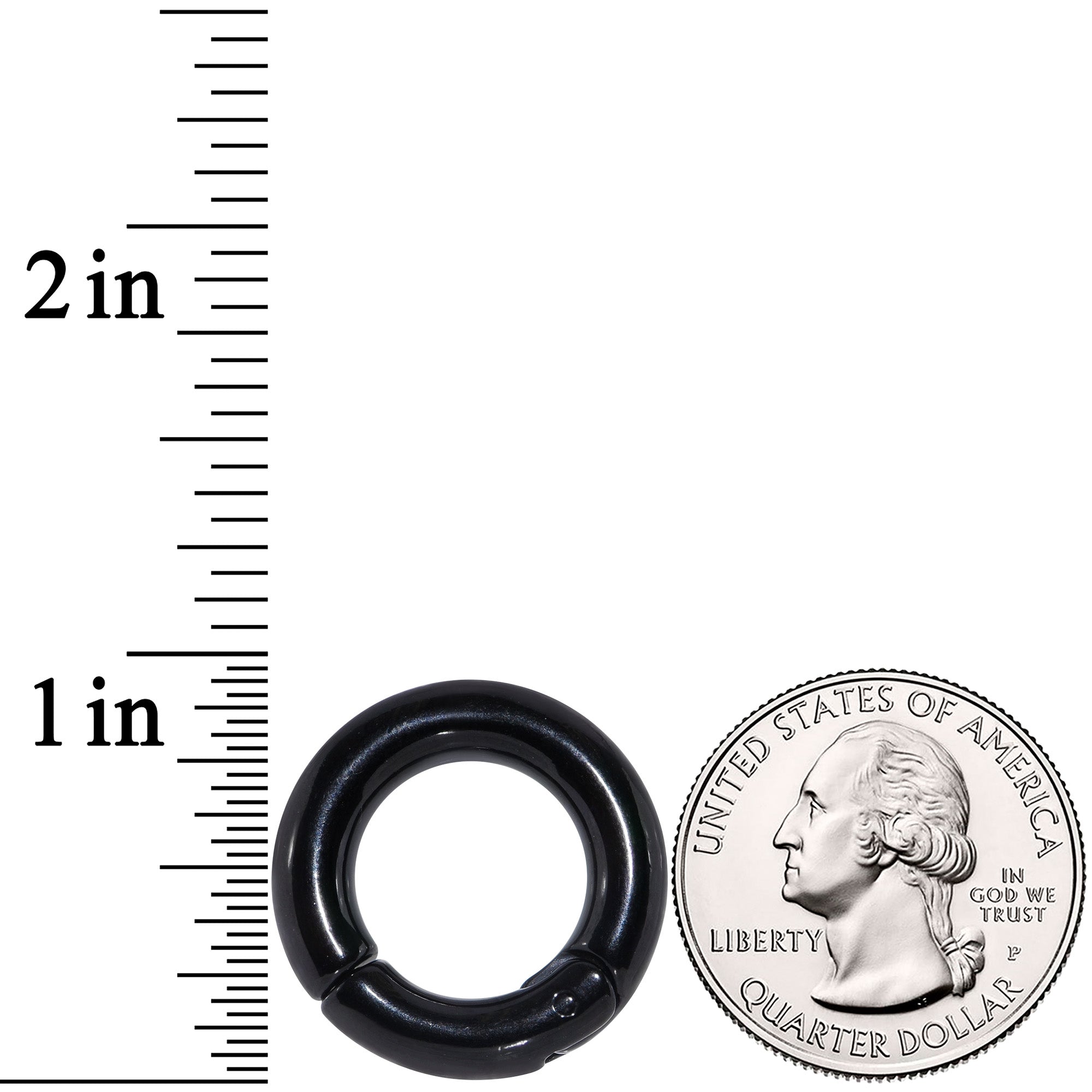 4G 9/16 Black PVD Steel Hinged Segment Ring