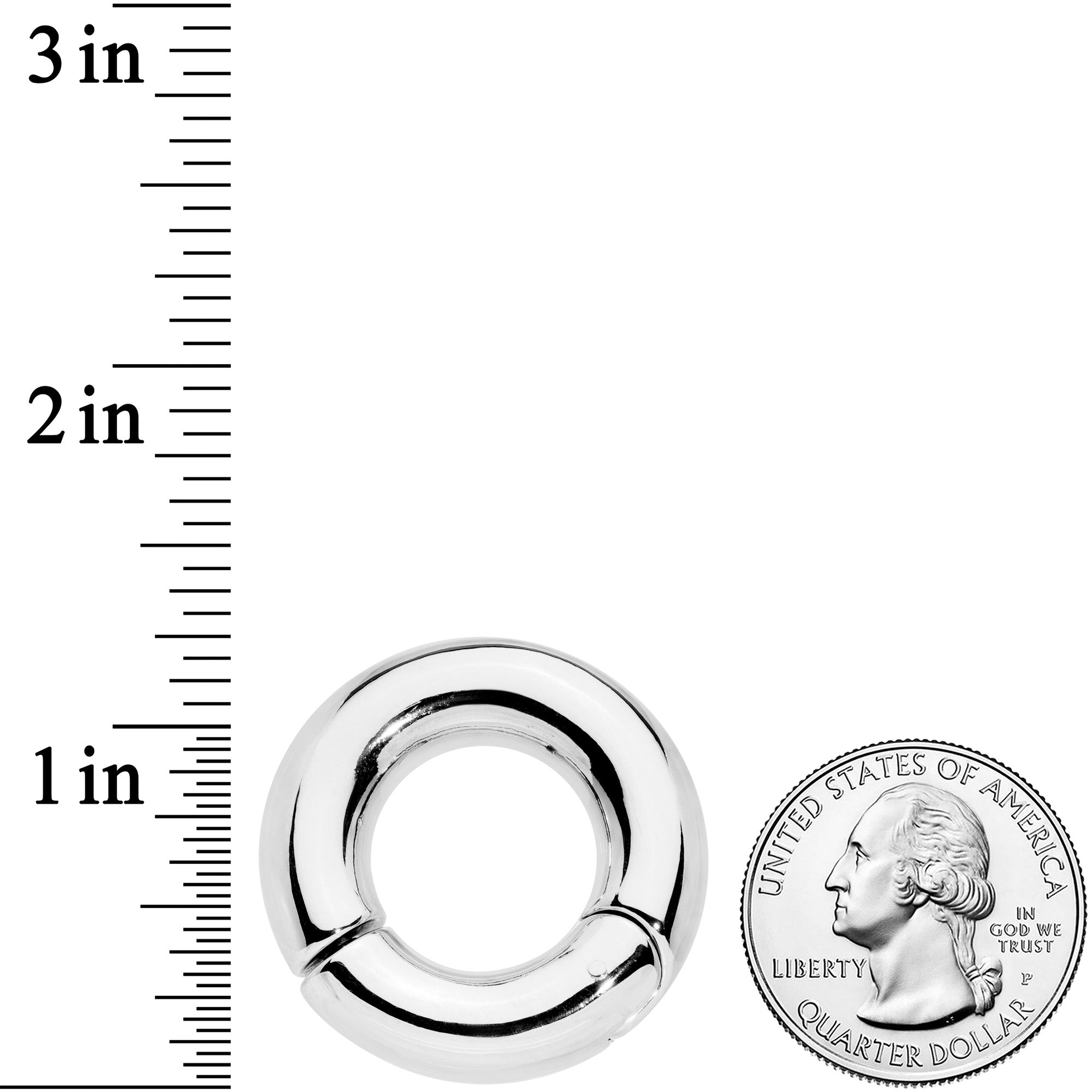 0G 5/8 Stainless Steel Hinged Segment Ring