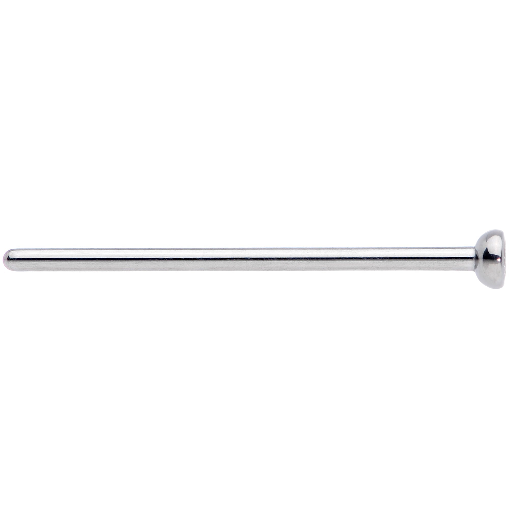 18G 3/4 Clear CZ Gem Grade 23 Titanium Fishtail Nose Ring 3mm