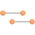 14G 9/16 Tan Matte Barbell Nipple Ring Set
