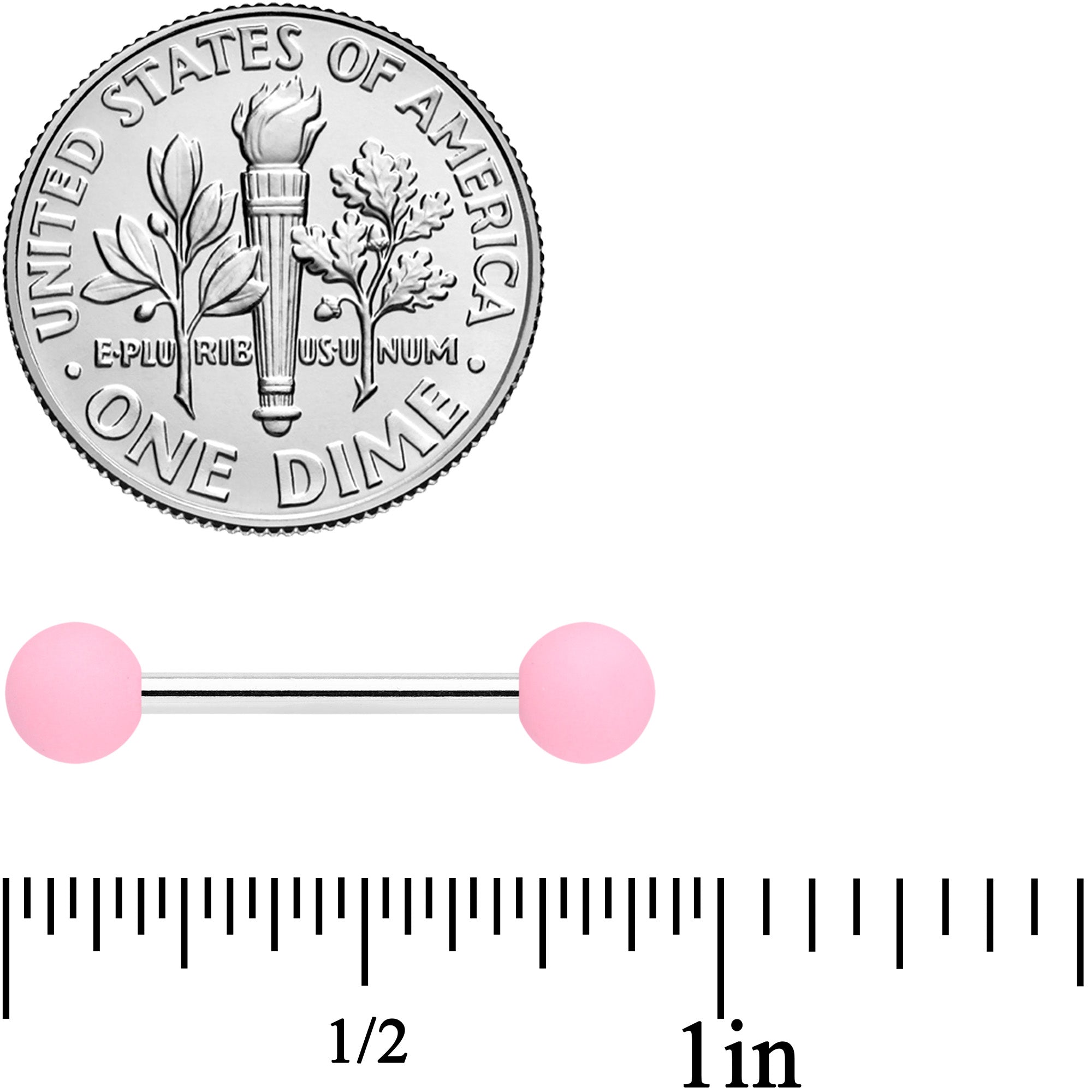14G 9/16 Petal Pink Matte Barbell Nipple Ring Set