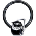 16G 3/8 Black Gem Grim Reaper Halloween Hinged Segment Ring