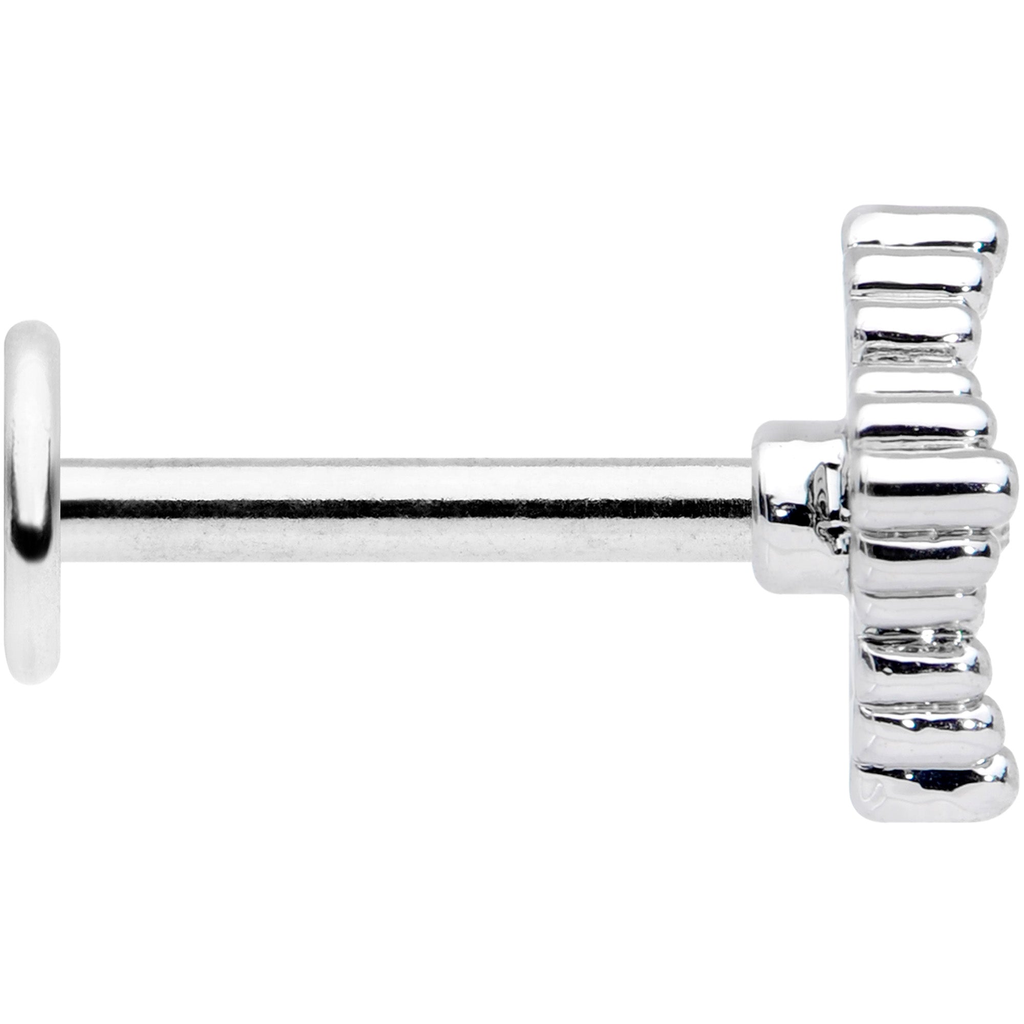 16G 5/16 Clear Gem Textured Cross Labret Monroe Tragus