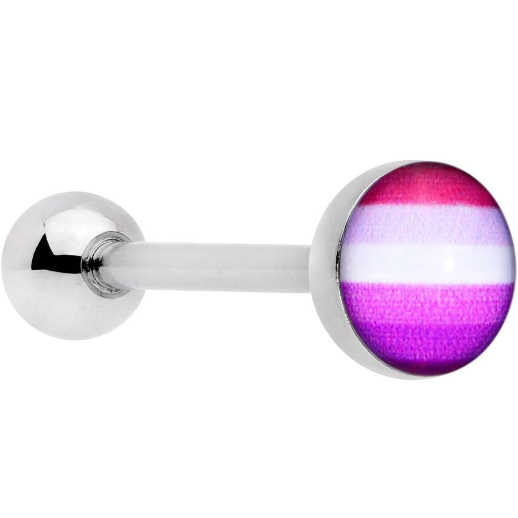 Lesbian Pride Flag Barbell Tongue Ring