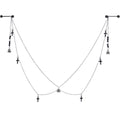 14G 9/16 Black Gem Spider Cross Halloween Dangle Nipple Chain