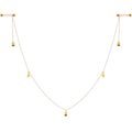 14G 9/16 Gold Tone Yellow Flower Bee Dangle Nipple Chain