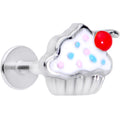 16G 5/16 Red White Sprinkle Cherry Cupcake Labret Monroe Tragus