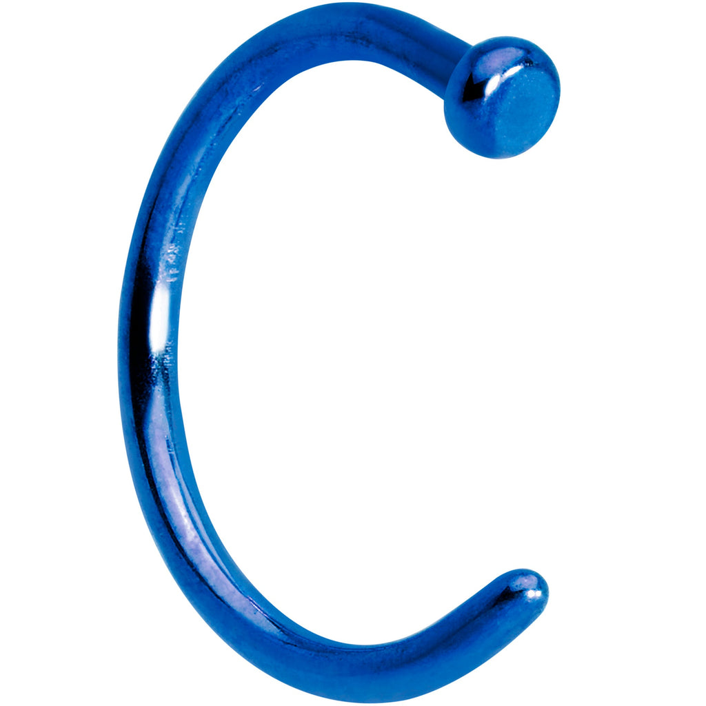 18G 5/16 Blue PVD Implant Grade Titanium Disc Nose Hoop