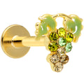 16G 5/16 Green Gem Gold Tone Bunch of Grapes Labret Monroe Tragus