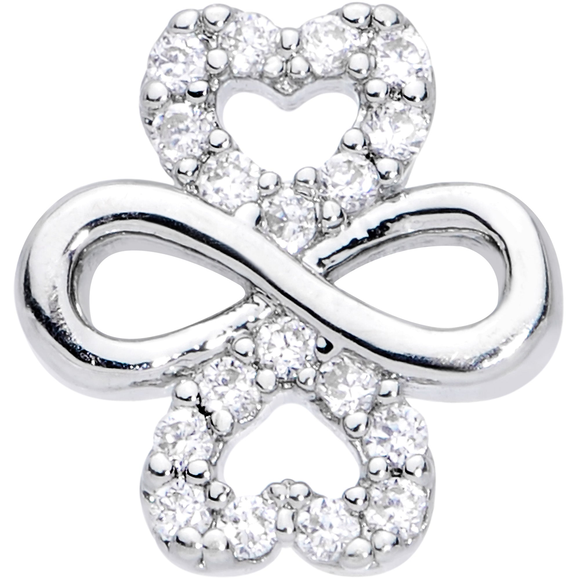 20G 5/16 Clear Gem Heart Shamrock St Patricks Day Nose Hoop