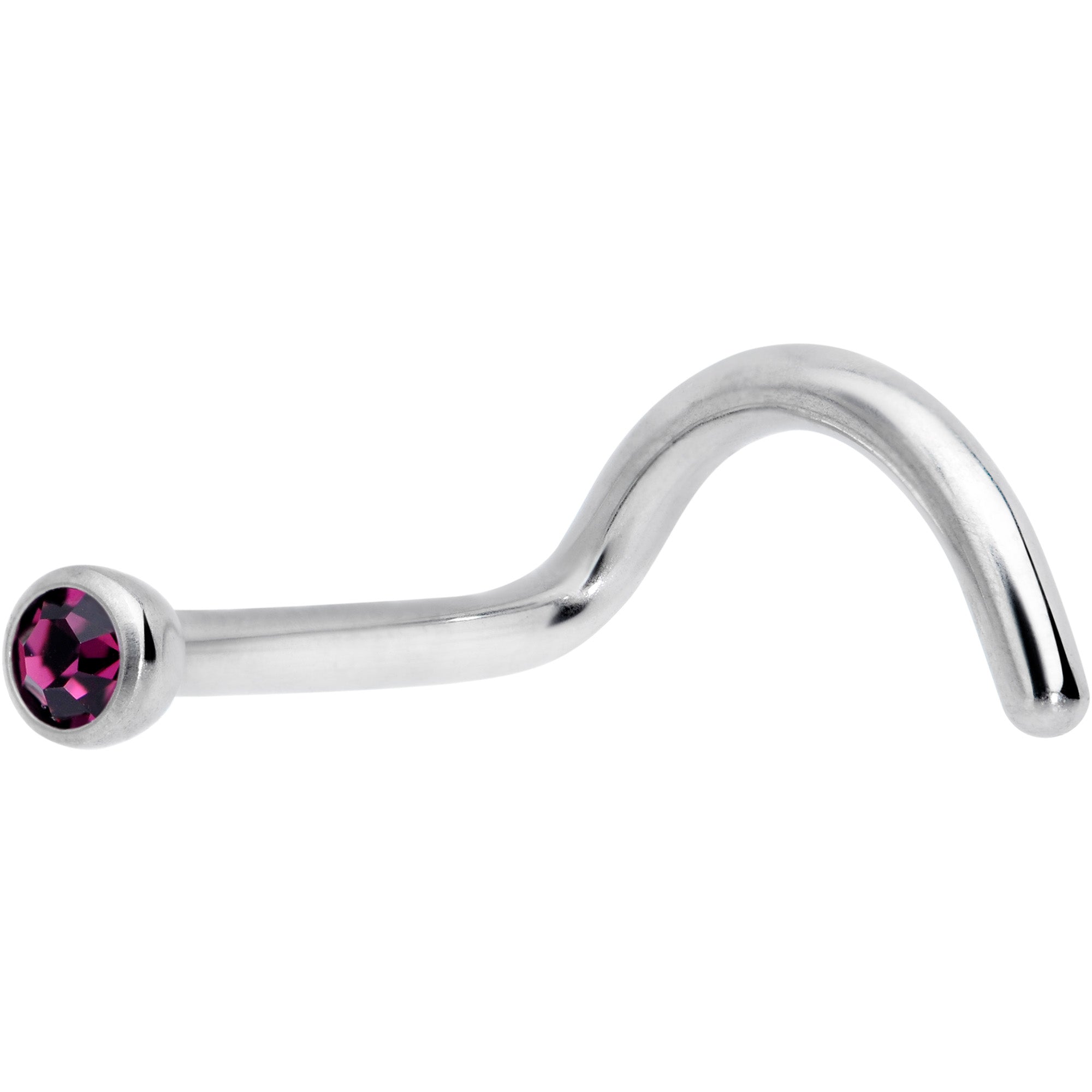 18G Purple 2mm Grade 23 Titanium Press Fit Left Nose Ring Screw