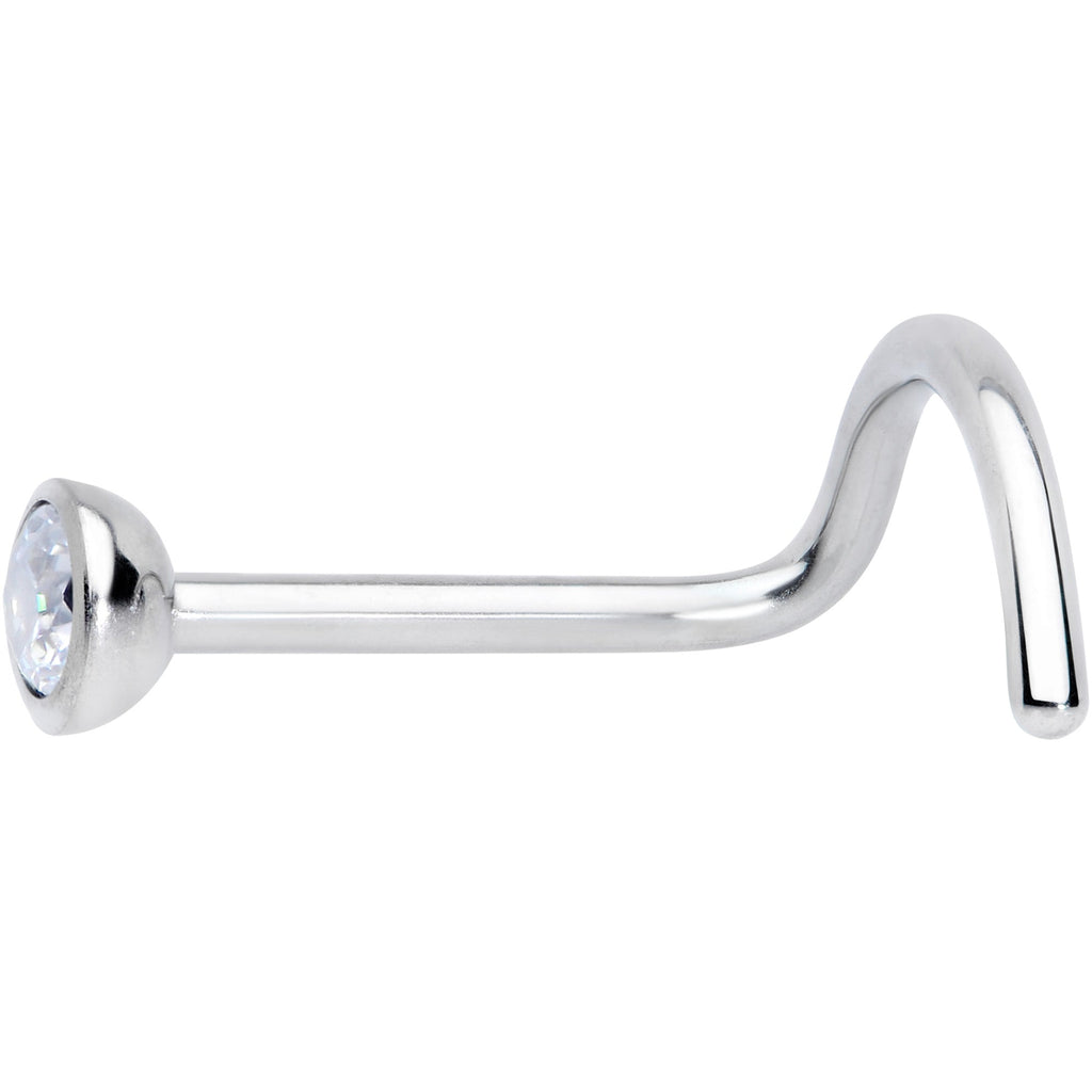 20G Clear 2.5mm Grade 23 Titanium Press Fit Left Side Nose Screw