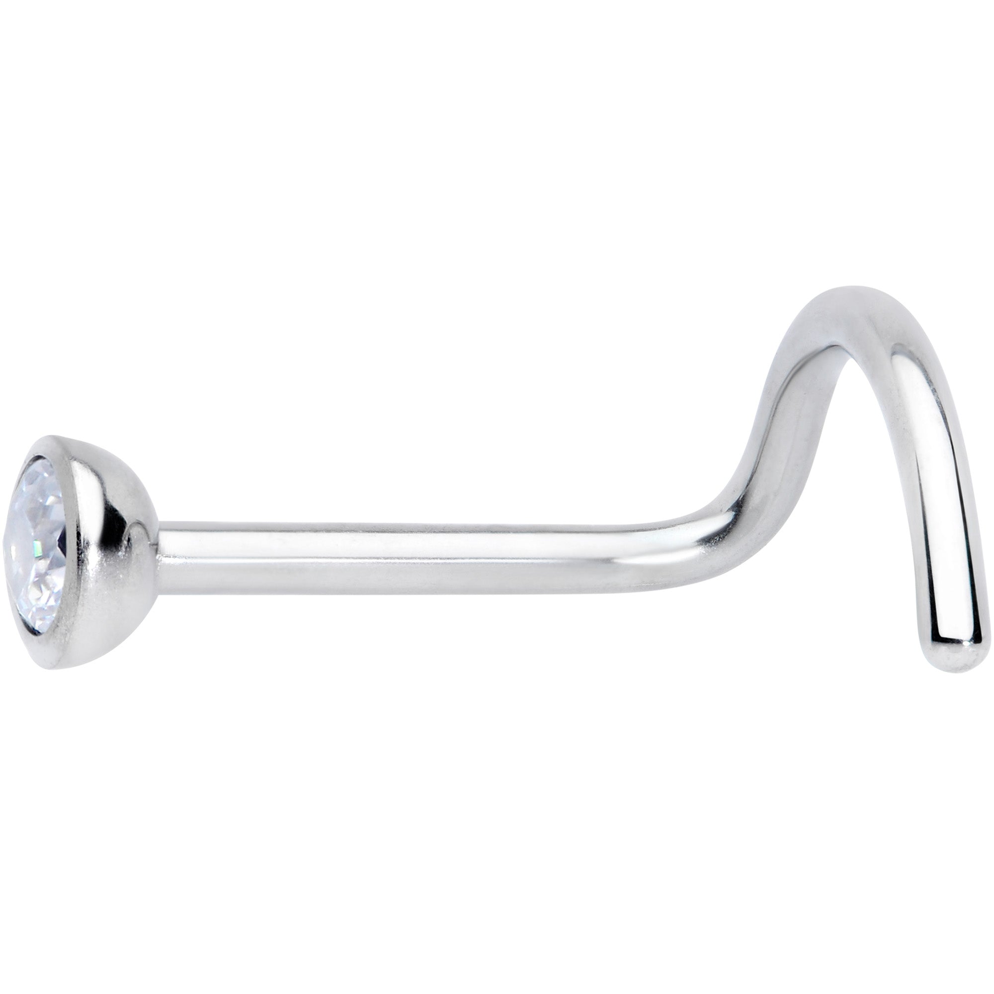 20G Clear 2.5mm Grade 23 Titanium Press Fit Left Side Nose Screw