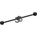 14G Clear CZ Gem Black Amazing Om Industrial Barbell 38mm